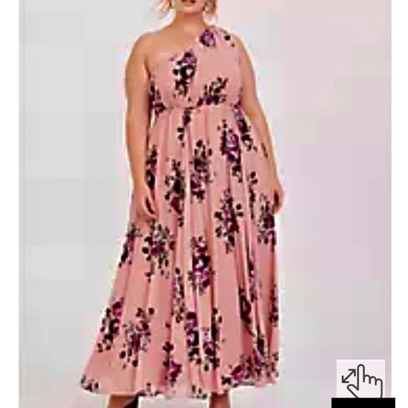 COPY - NWT torrid pink floral one shoulder special occasion maxi dress size 16 … - Picture 6 of 6
